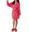 Shiraleah Felicity Stripe Robe In Red/pink In Pink