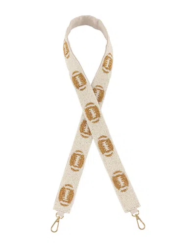 Shiraleah Football Beaded Bag Strap In White