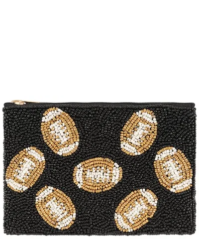 Shiraleah Footballs Beaded Zip Pouch In Black
