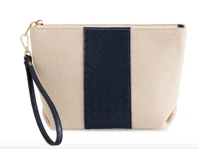 Shiraleah Frankie Wristlet In Nautral/navy In Multi