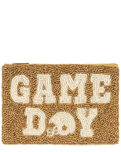 Shiraleah Game Day Beaded Zip Pouch In Gold