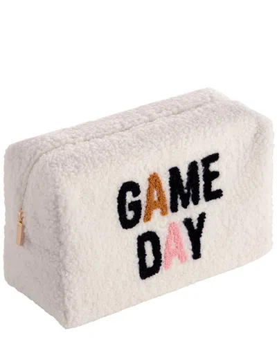 Shiraleah Game Day Sherpa Zip Pouch In White