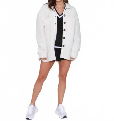 Shiraleah Get Loud Sherpa Shacket In Ivory In Multi