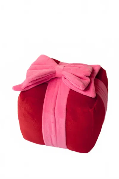 Shiraleah Gift Box Pillow In Red