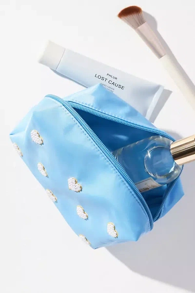 Shiraleah Hearts Cosmetic Bag In Blue