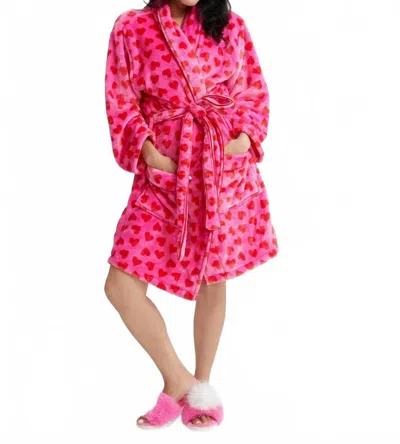 Shiraleah Hearts Cozy Robe In Pink