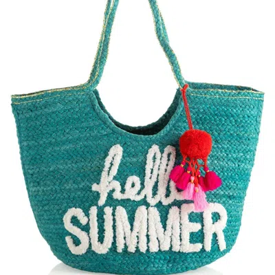 Shiraleah "hello Summer" Tote, Turquoise In Green