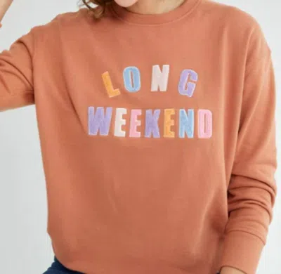 Shiraleah Long Weekend Sweatshirt In Rust In Metallic