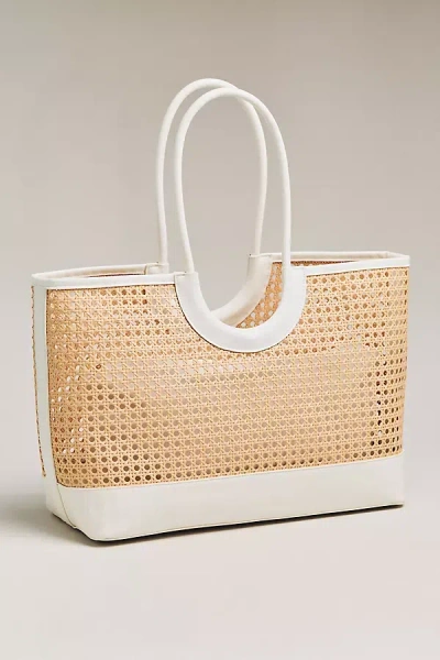 Shiraleah Lyra Woven Tote Bag In White