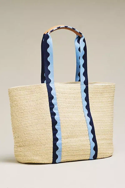 Shiraleah Marbella Straw Tote In Blue