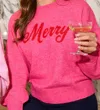 Shiraleah Merry Long Sleeve Sweater In Pink In Pink