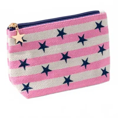 Shiraleah Morgan Stars Small Zip Pouch In Pink In Multi