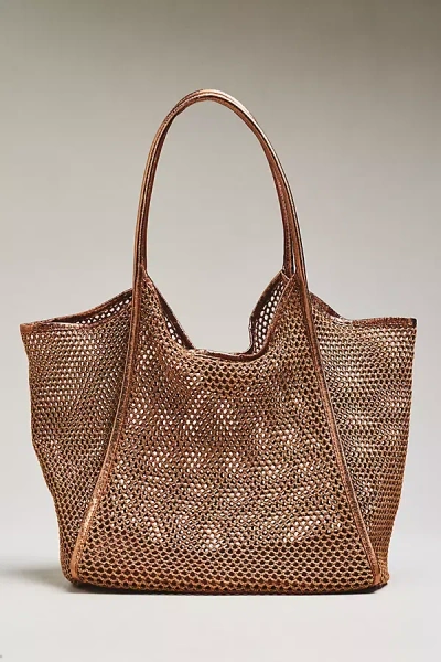 Shiraleah Sandra Metallic Mesh Tote Bag In Gold