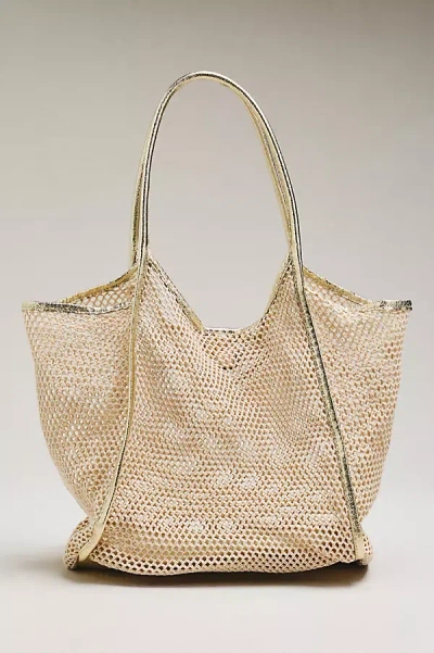 Shiraleah Sandra Metallic Mesh Tote Bag In Gold