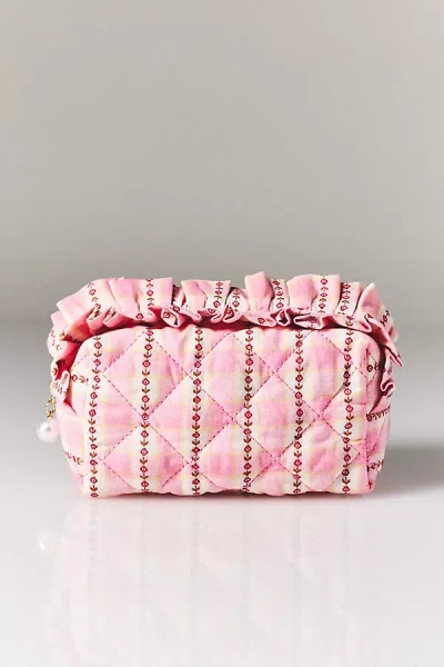 Shiraleah Scarlett Quilted Small Zip Pouch In Pink