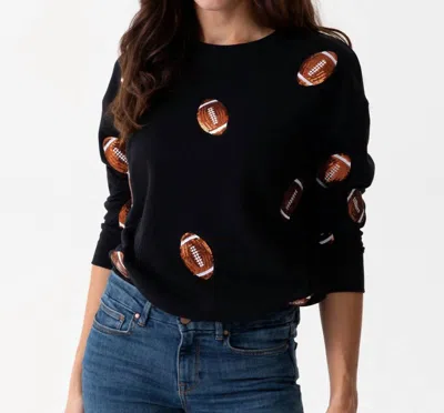 Shiraleah Sequin Football Sweatshirt In Black