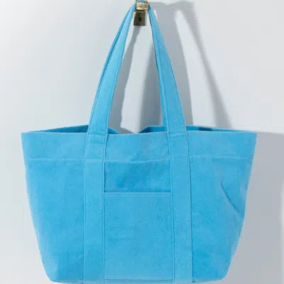 SHIRALEAH SOL TERRY TOTE, TURQUOISE