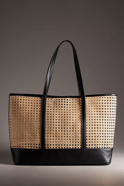 Shiraleah Soleil Rattan Tote In Black