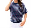 Shiraleah Stars Stripes Short Sleeve Sweatshirt In Navy In Blue