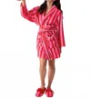 Shiraleah Felicity Robe In Red Stripe In Brown