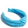 SHIRALEAH TERRY KNOTTED HEADBAND, TURQUOISE