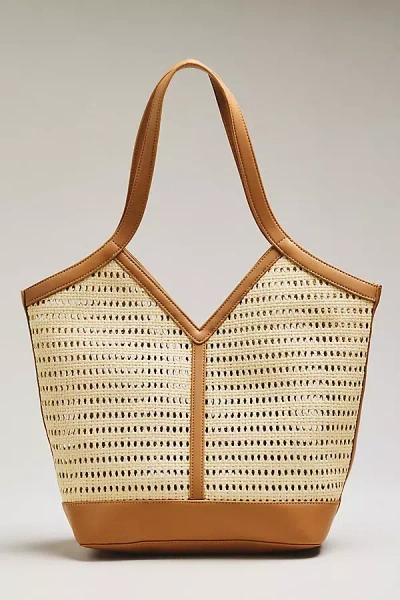 Shiraleah Tosca Woven Tote Bag In Sand