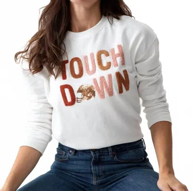 Shiraleah Touchdown Long Sleeve Sweatshirts In Ivory In White