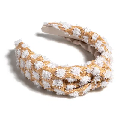 Shiraleah Tufted Straw Knotted Headband, White In Brown