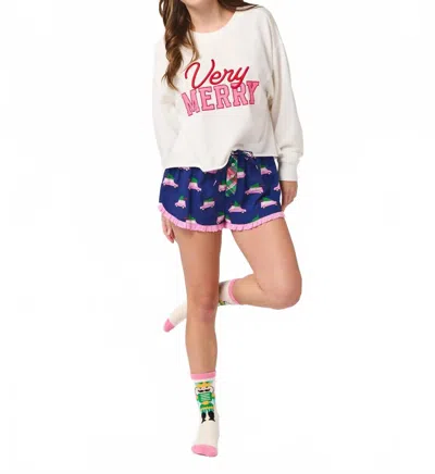 Shiraleah Very Merry Lounge Sweatshirt In Ivory In White