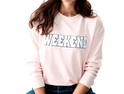 Shiraleah Weekend Crewneck Sweatshirt In Blush In Gold
