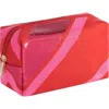 Shiraleah Cara Diagonal Stripe Cosmetic In Pink