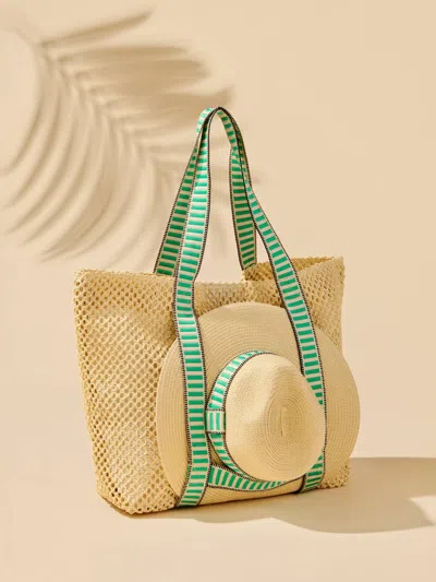 Shiraleah Women's Dorian Tote And Hat Set In Green