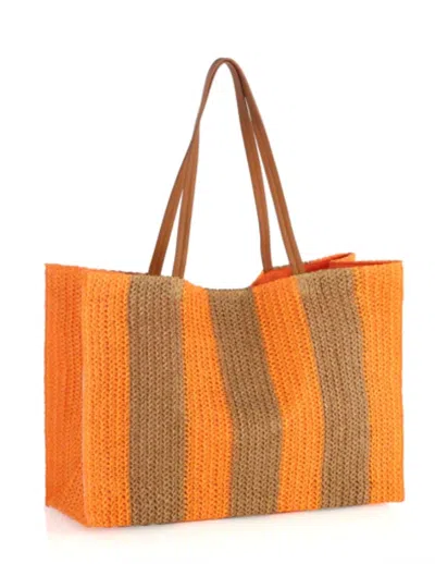 Shiraleah Women's Filomena Striped Shore Tote In Orange