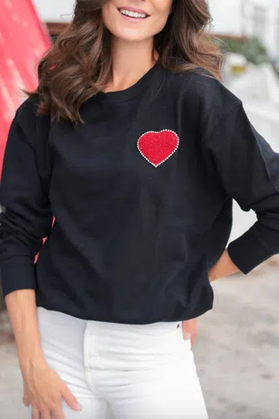Shiraleah Women's Heart Sweatshirt In Black