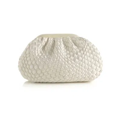 Shiraleah Women's Medium Woven Clutch In White
