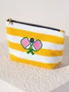 Shiraleah Women's Pickleball Zip Pouch In Yellow/white In Multi