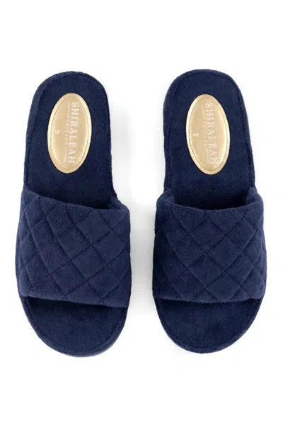Shiraleah Women's Terry Pool Slides In Navy In Blue