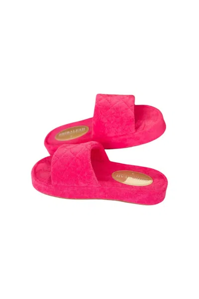 Shiraleah Women's Terry Pool Slides Sandal In Pink