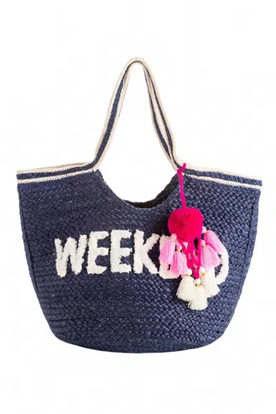 Shiraleah Women's Woven Weekend Tote Bag In Blue