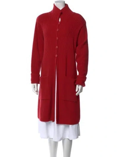 Pre-owned Shirin Guild Cashmere Mock Neck Sweater In Red