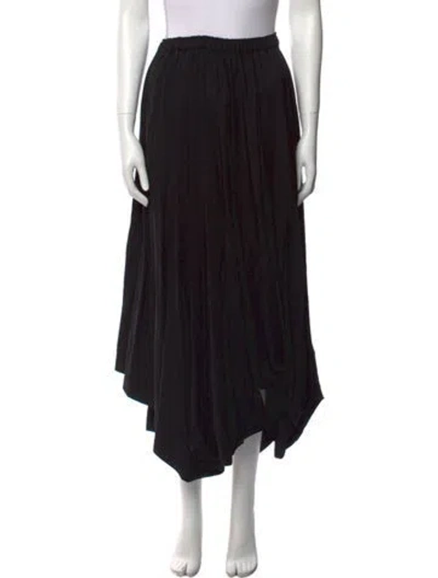 Pre-owned Shirin Guild Linen Midi Length Skirt In Black