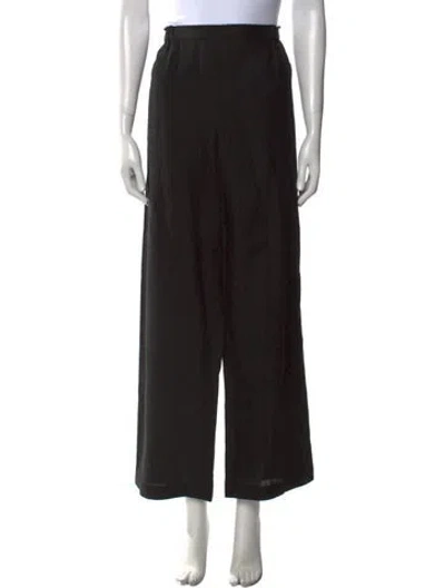 Pre-owned Shirin Guild Linen Wide Leg Pants In Black