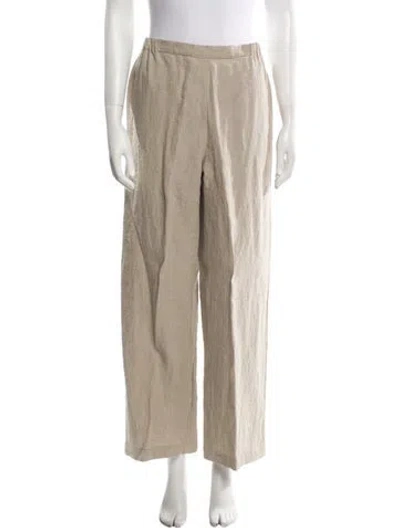 Pre-owned Shirin Guild Linen Wide Leg Pants In Neutral