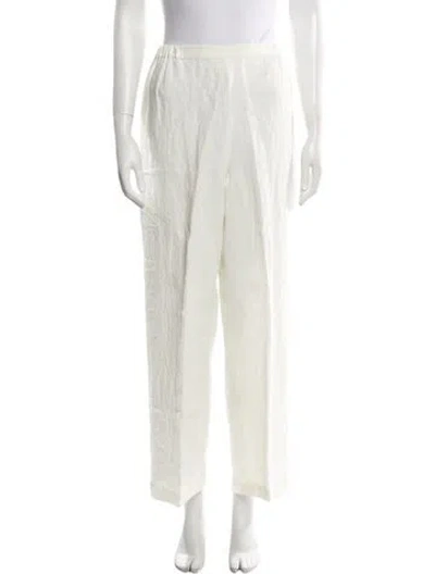 Pre-owned Shirin Guild Linen Wide Leg Pants In White