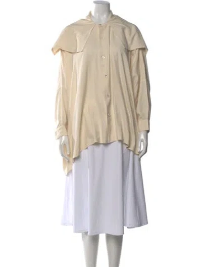 Pre-owned Shirin Guild Vintage Silk Top In Neutral