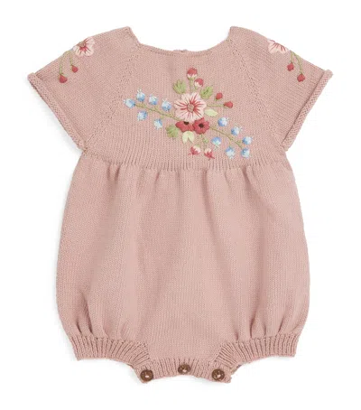 Shirley Bredal Kids'  Cotton Embroidered Midsummer Bodysuit In Pink