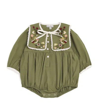 Shirley Bredal Kids' Embroidered Maya Bodysuit In Green