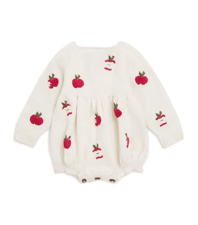 Shirley Bredal Kids' Merino Wool Apple Bodysuit In Neutral
