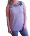 Shirley Stone Camo Tank Top In Grey In Gray