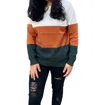 Shirley Stone Color Block Off The Shoulder Sweater In Multi In Multi